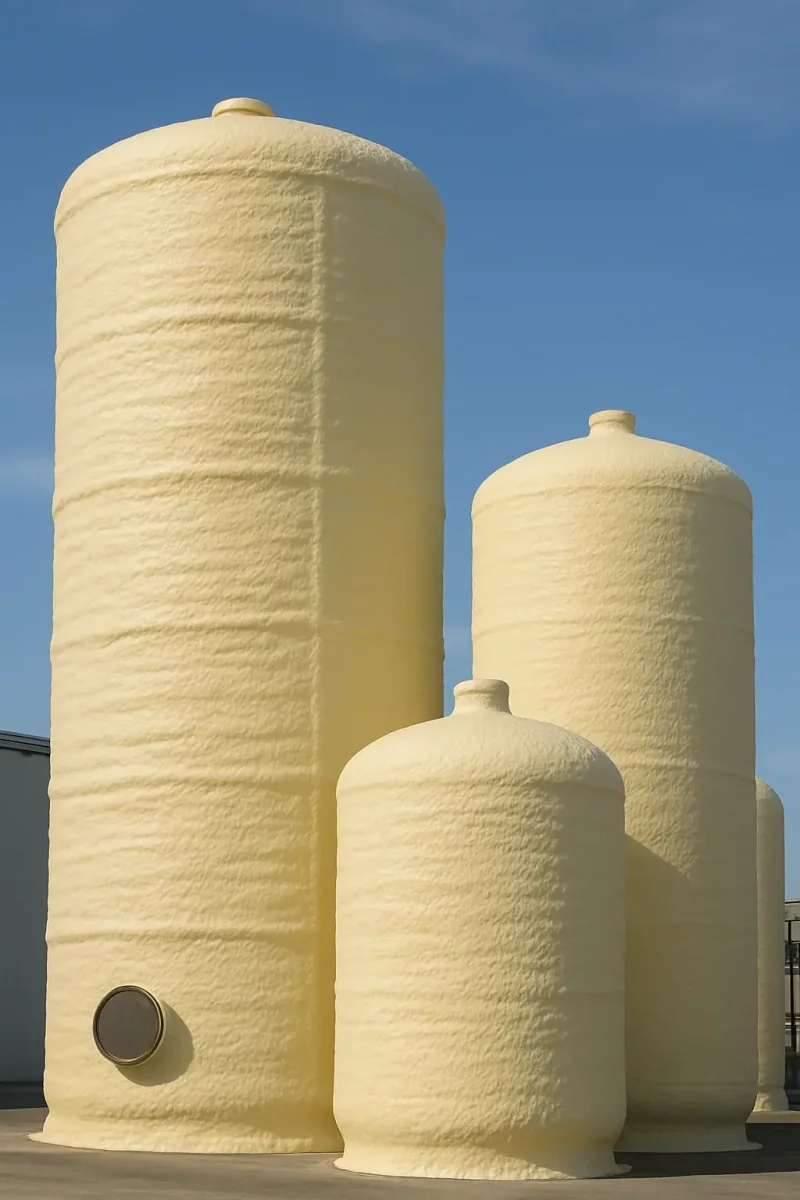 Agricultural tank spray foam insulation